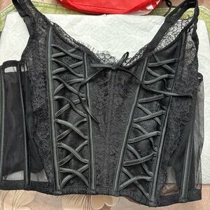 Victoria's Secret Black Lace Bustier Dream Girls